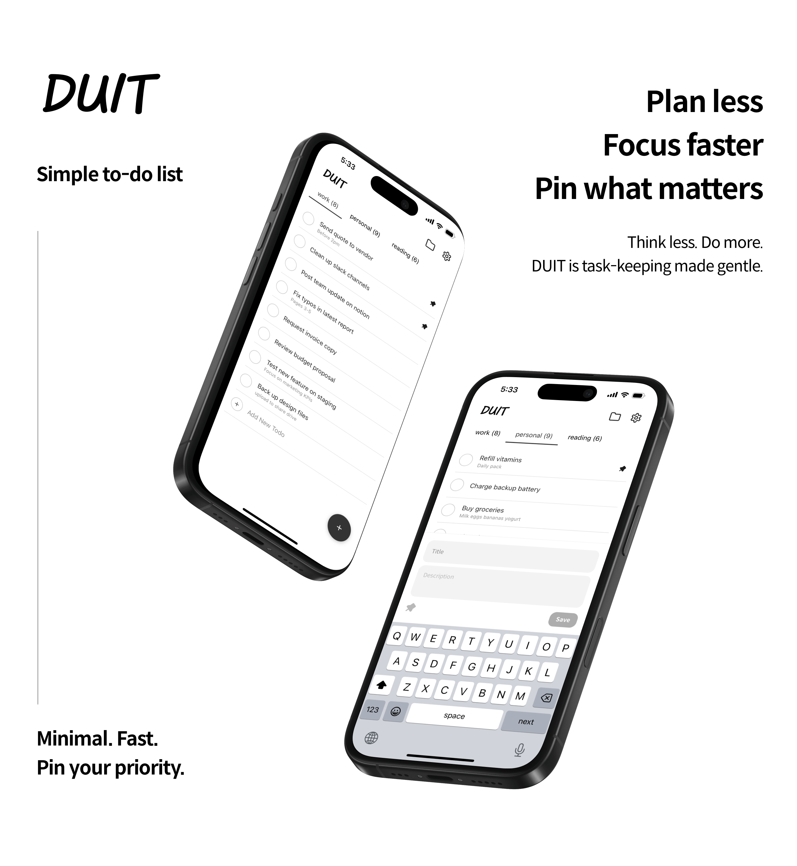 Duit to-do list app screenshot